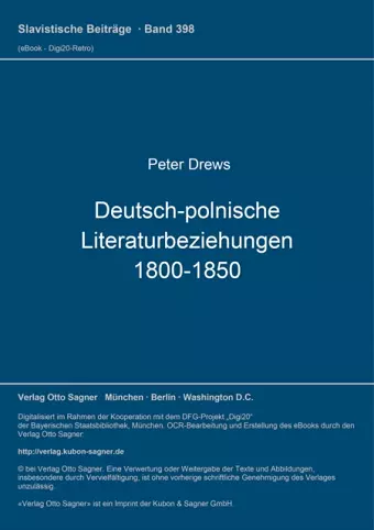 Deutsch-Polnische Literaturbeziehungen 1800-1850 cover