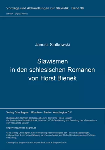 Slawismen in Den Schlesischen Romanen Von Horst Bienek cover