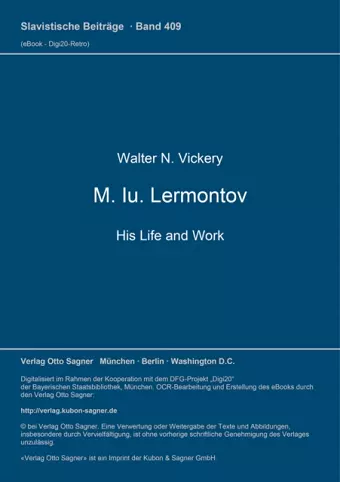 M. Iu. Lermontov. His Life and Work cover