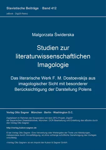 Studien Zur Literaturwissenschaftlichen Imagologie cover