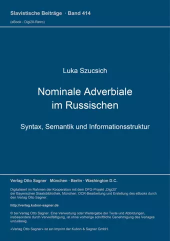 Nominale Adverbiale Im Russischen cover