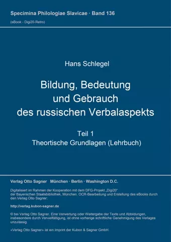 Bildung, Bedeutung Und Gebrauch Des Russischen Verbalaspekts cover