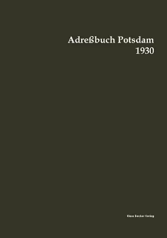 Adreßbuch Potsdam 1930 cover