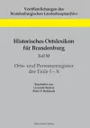 Historisches Ortslexikon für Brandenburg, Teil XI, Orts- und Personenregister cover