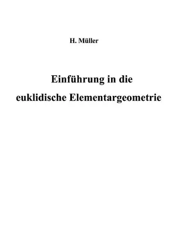 Einführung in die euklidische Elementargeometrie cover