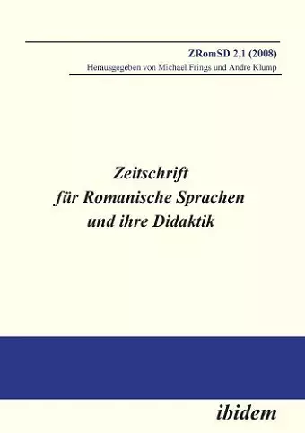 Zeitschrift f�r Romanische Sprachen und ihre Didaktik. Heft 2.1 cover