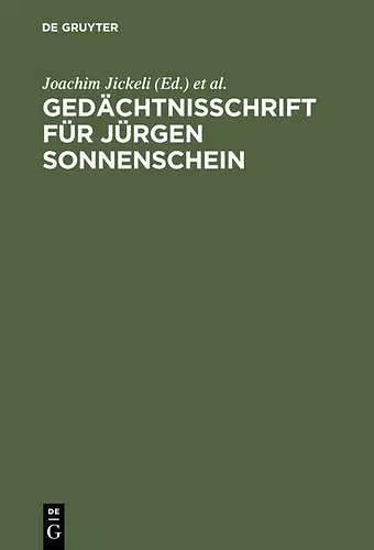 Gedächtnisschrift für Jürgen Sonnenschein cover