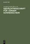 Gedächtnisschrift für Jürgen Sonnenschein cover