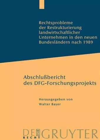 Rechtsprobleme der Restrukturierung landwirtschaftlicher Unternehmen in den neuen Bundesländern nach 1989 cover