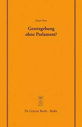 Gesetzgebung ohne Parlament? cover