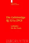 Die Gehörsrüge (§ 321a ZPO) cover