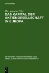 Das Kapital der Aktiengesellschaft in Europa cover