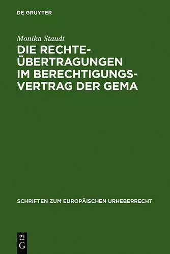 Die Rechteübertragungen im Berechtigungsvertrag der GEMA cover