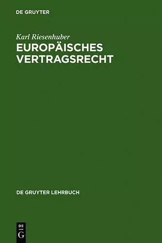 Europäisches Vertragsrecht cover