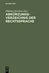 Abkürzungsverzeichnis Der Rechtssprache cover