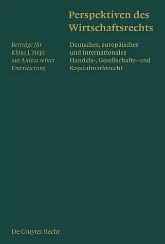 Perspektiven des Wirtschaftsrechts cover