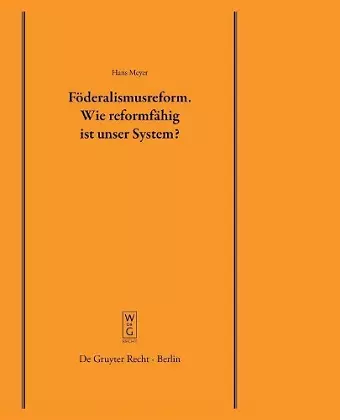 Föderalismusreform cover