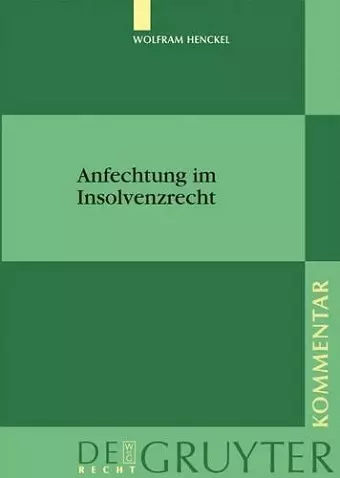 Anfechtung im Insolvenzrecht cover