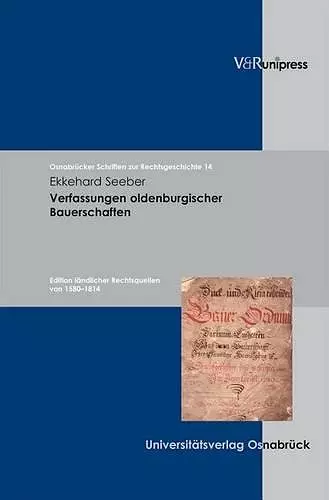 OsnabrÃ"cker Schriften zur Rechtsgeschichte. cover