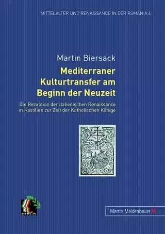 Mediterraner Kulturtransfer Am Beginn Der Neuzeit cover