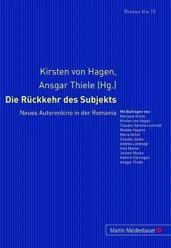 Die Rueckkehr Des Subjekts cover