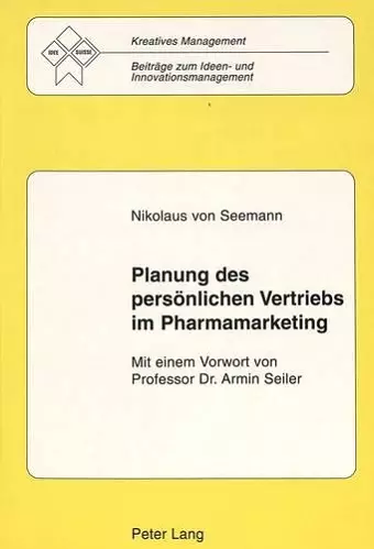 Planung Des Persoenlichen Vertriebs Im Pharmamarketing cover