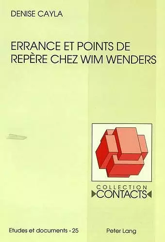 Errance Et Points de Repère Chez Wim Wenders cover