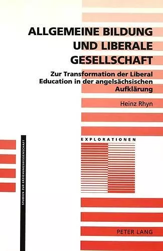 Allgemeine Bildung Und Liberale Gesellschaft cover