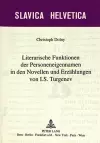 Literarische Funktionen Der Personeneigennamen in Den Novellen Und Erzaehlungen Von I.S. Turgenev cover