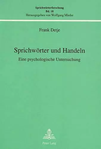 Sprichwoerter Und Handeln cover