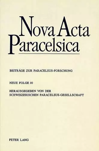 Nova ACTA Paracelsica cover