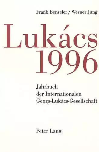 Jahrbuch Der Internationalen Georg-Lukács-Gesellschaft 1996 cover