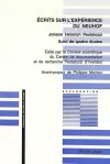 Ecrits Sur l'Expérience Du Neuhof cover