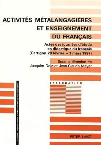 Activités Métalangagières Et Enseignement Du Français cover