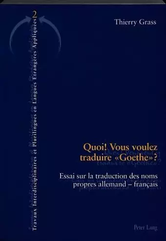 Quoi! Vous Voulez Traduire «Goethe»? cover