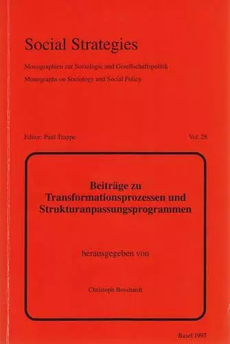 Beitraege Zu Transformationsprozessen Und Strukturanpassungsprogrammen cover