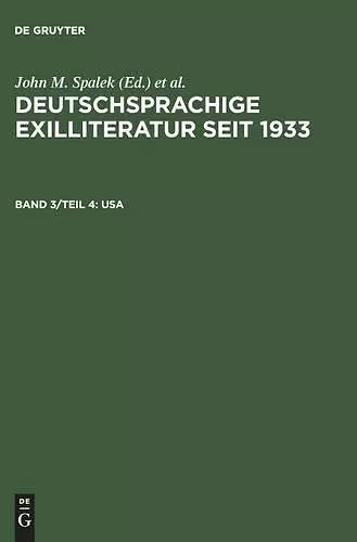 Deutschsprachige Exilliteratur seit 1933, Band 3/Teil 4, USA cover