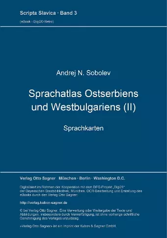 Sprachatlas Ostserbiens Und Westbulgariens (II) cover