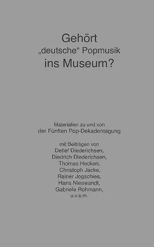 Gehört deutsche Popmusik ins Museum? cover