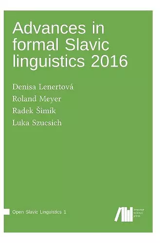 Advances in formal Slavic linguistics 2016 cover