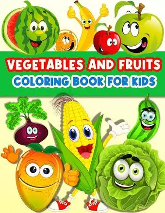 Fruits And Vegetables Coloring Book For Kids cover