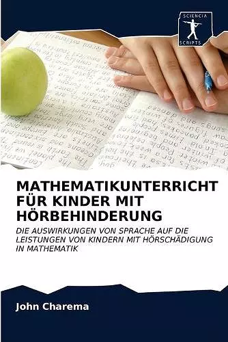 Mathematikunterricht Für Kinder Mit Hörbehinderung cover