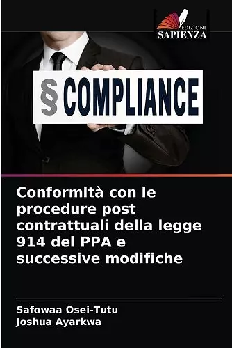 Conformità con le procedure post contrattuali della legge 914 del PPA e successive modifiche cover