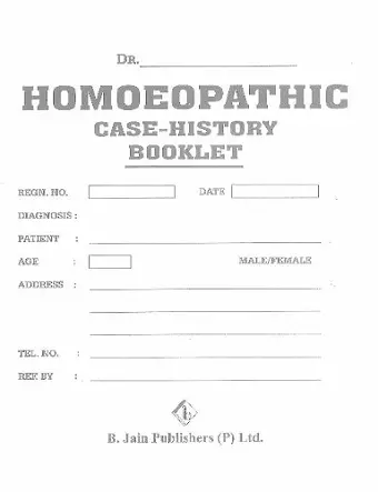 Homeopathic Case History Booklet cover