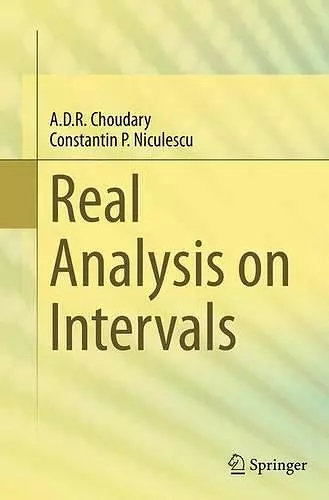 Real Analysis on Intervals cover