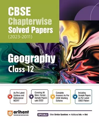 CBSE CHAPTERWISE SOLVED PAPER GEOGRAPHY  CLASS 12th (Edition10) cover