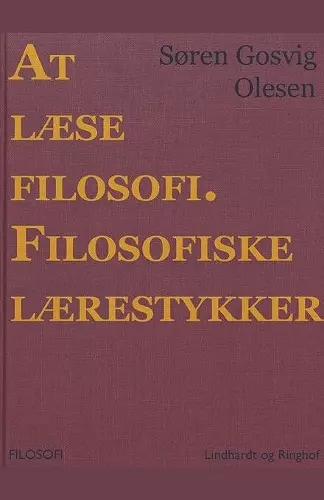 At læse filosofi. Filosofiske lærestykker cover