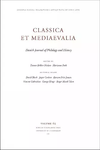 Classica et Mediaevalia Volume 62 cover