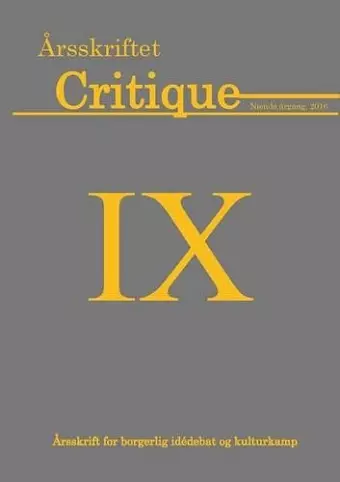 Arsskriftet Critique IX cover