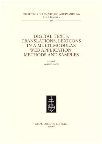 Digital Texts, Translations, Lexicons in a Multi-Modular Web Application: Methods Ans Samples cover